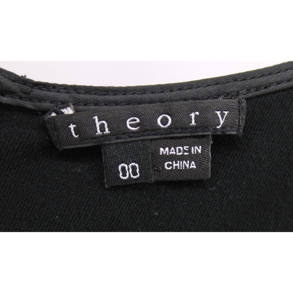 Theory Women's Wool Mini Dress Darua Tailor Sleeveless Navy/Black Size 00 - Picture 5 of 7